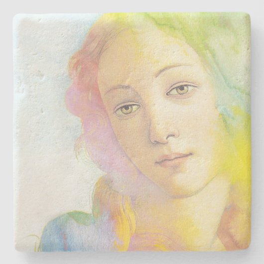 Geburt von Venus mit dem Aquarell-Haar Steinuntersetzer (Vorderseite)