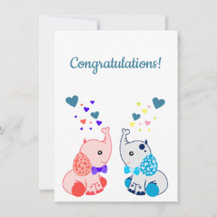 Geburt von Zwillingen, Junge und Mädchen, Glückwün