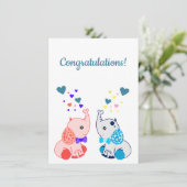 Geburt von Zwillingen, Junge und Mädchen, Glückwün (Stehend Vorderseite)