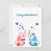 Geburt von Zwillingen, Junge und Mädchen, Glückwün (Vorderseite)