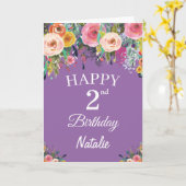 Geburt Wasserfarben-Blume Lila Karte (Gelbe Blume)