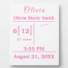 Geburtenstatistik Baby Girl Foto Kinderzimmer Deko Fotoplatte