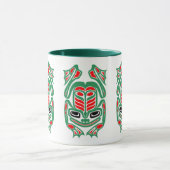 Gebürtige Haida-Kunst-roter und grüner Frosch Tasse (Zentrum)