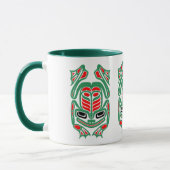 Gebürtige Haida-Kunst-roter und grüner Frosch Tasse (Links)