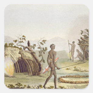 Gebürtige Kabine, neues Holland, überziehen 64 v Quadratischer Aufkleber