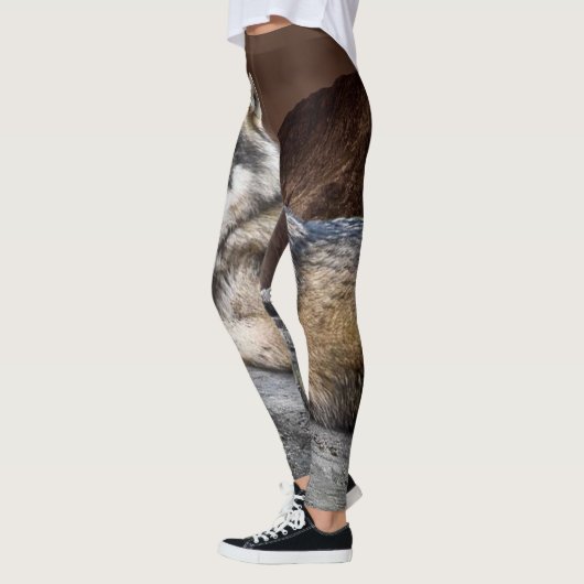 Gebürtige Wolf-Foto-Leggings Leggings (Links)