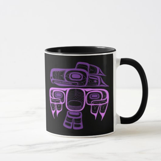 Gebürtiger Amerikaner-ArtTlingit Thunderbird lila Tasse (Rechts)