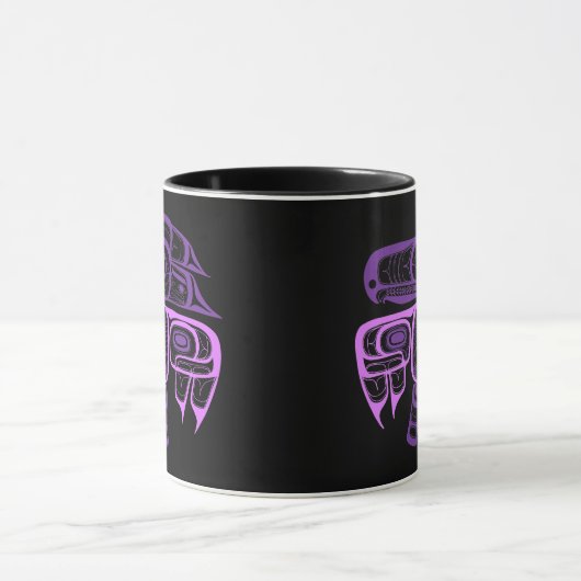 Gebürtiger Amerikaner-ArtTlingit Thunderbird lila Tasse (Zentrum)