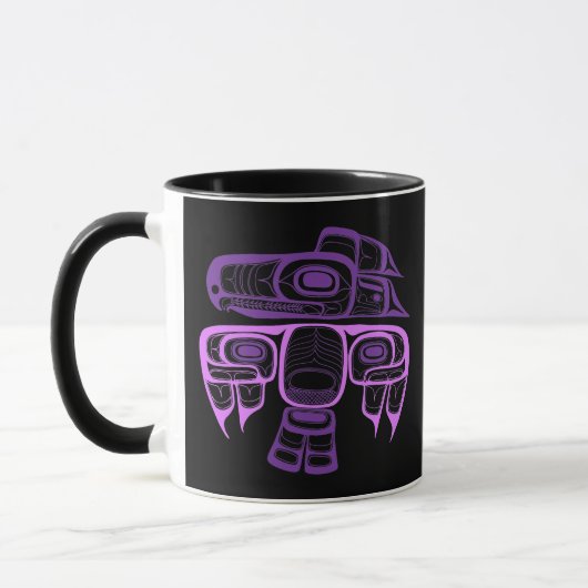Gebürtiger Amerikaner-ArtTlingit Thunderbird lila Tasse (Links)