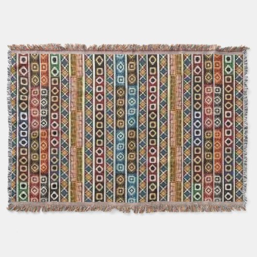 Gebürtiger Amerikaner mehrfarbige Throwdecke Decke (Vorderseite)