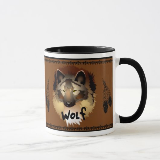 Gebürtiger Amerikaner-Wolf-Tasse Tasse (Rechts)