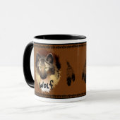 Gebürtiger Amerikaner-Wolf-Tasse Tasse (Vorderseite Links)
