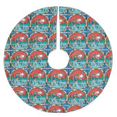 Gebürtiger amerikanischer Ureinwohner Kokopelli Polyester Weihnachtsbaumdecke (Vorderseite)