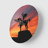 Gebürtiger amerikanischer Ureinwohner und Pferd Runde Wanduhr (Winkel)