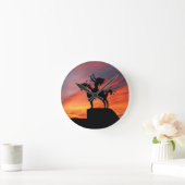 Gebürtiger amerikanischer Ureinwohner und Pferd Runde Wanduhr (Zuhause)