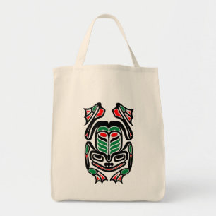 Gebürtiger Haida-Kunst-Frosch - Schwarzes Tragetasche