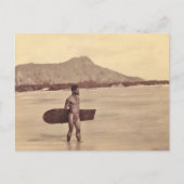 Gebürtiger hawaiischer Surfer, C. 1890 Postkarte (Vorderseite)