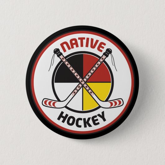 Gebürtiger Hockey-Fan-Knopf Button (Vorderseite)