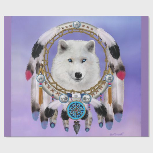 Gebürtiger indischer Wolf-Geist Geschenkpapier (Flach)