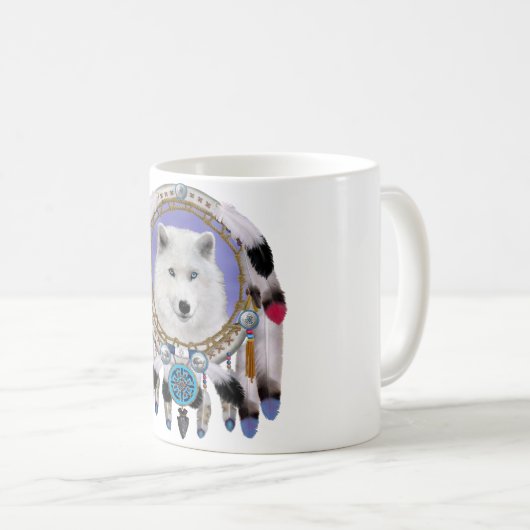 Gebürtiger indischer Wolf-Geist Kaffeetasse (VorderseiteRechts)