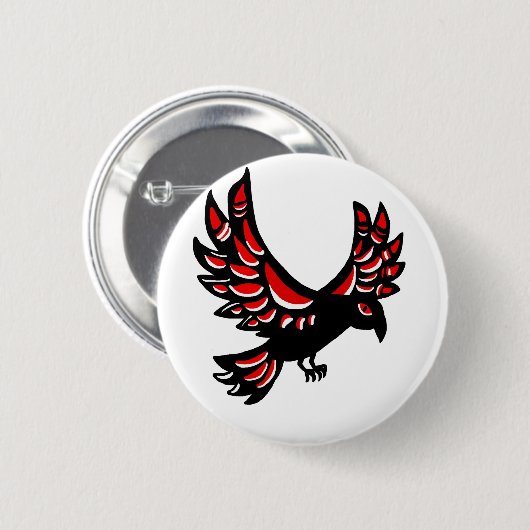 Gebürtiger Rabe Button (Vorne & Hinten)