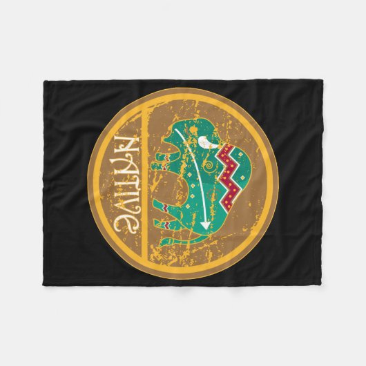 Gebürtiger Ureinwohner-Büffel Fleecedecke (Vorderseite (Horizontal))