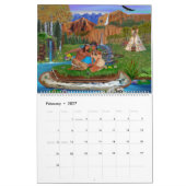Gebürtiger Ureinwohner-Monatskalender Kalender (Feb 2027)