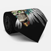 Gebürtiger Ureinwohner-Stammes- gotischer Schädel Krawatte (Gerollt)
