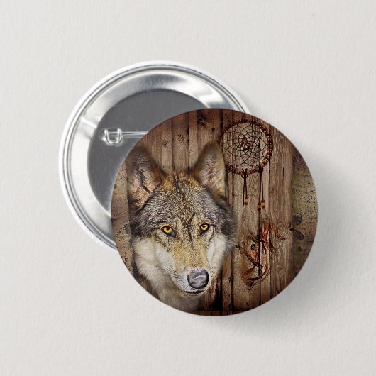 Gebürtiger Ureinwohnerwolf des Westerntraumfängers Button (Vorne & Hinten)