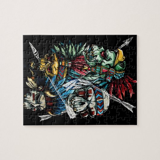 Gebürtiges indisches Schädel-Skelett Puzzle (Horizontal)