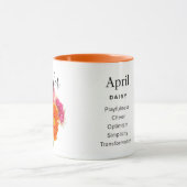 Geburtmonat Blume April personalisierter Schlamm Tasse (Zentrum)
