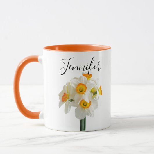 Geburtmonat Blume-Dezember personalisierter Schlei Tasse (Links)