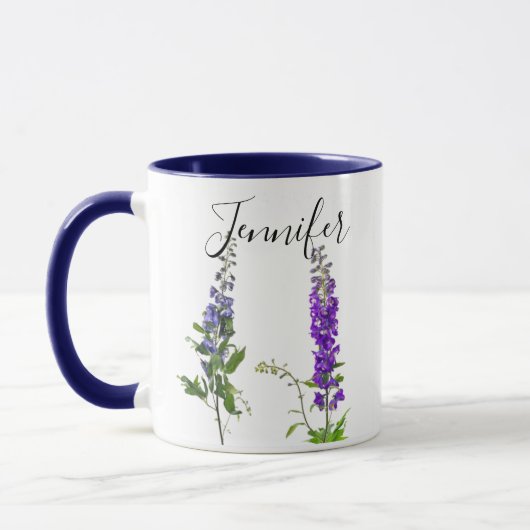 Geburtmonat Blume-Juli personalisierter Schlamm Tasse (Links)