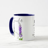 Geburtmonat Blume-Juli personalisierter Schlamm Tasse (Vorderseite Links)