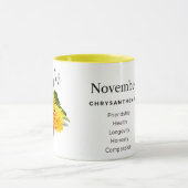Geburtmonat Blume November personalisierter Schlam Tasse (Zentrum)