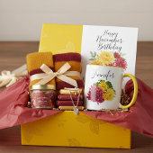 Geburtmonat Blume November personalisierter Schlam Tasse