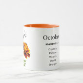 Geburtmonat Blume-Oktober personalisierter Schlamm Tasse (Zentrum)