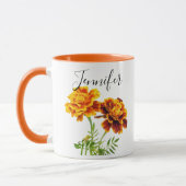 Geburtmonat Blume-Oktober personalisierter Schlamm Tasse (Links)