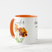 Geburtmonat Blume-Oktober personalisierter Schlamm Tasse (Vorderseite Links)