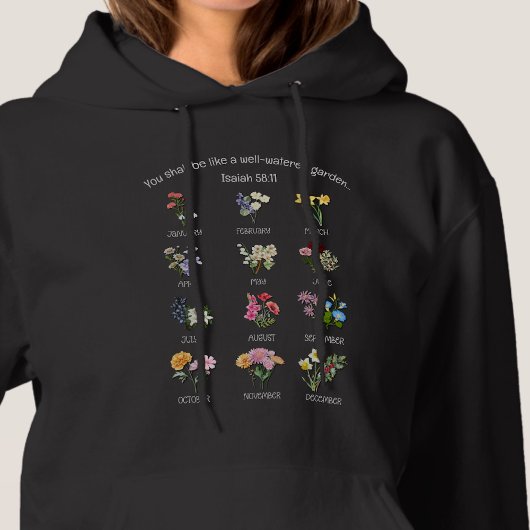GEBURTMONATLICHE BLUME GANZJÄHRIG Christlich Hoodie