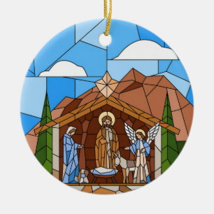 Geburts-Buntglas-Kunst, Geburt des Erlösers Jesus Keramik Ornament