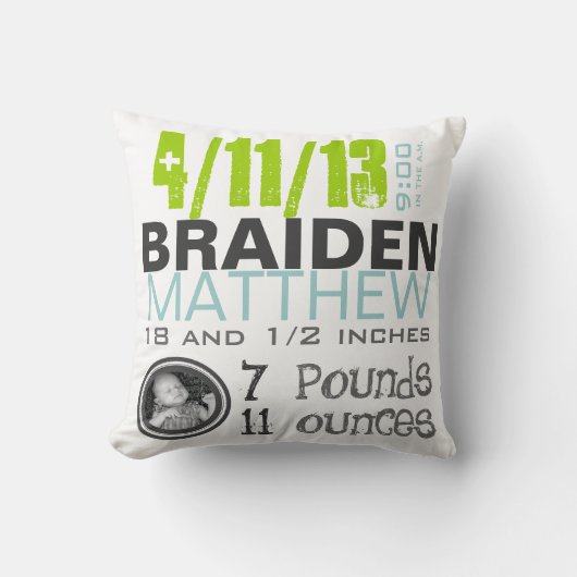 Geburts-Kissen Kissen (Vorderseite)