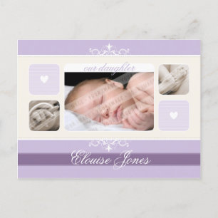 GEBURTS-MITTEILUNG:: flourish1 - Mädchen Ankündigungspostkarte