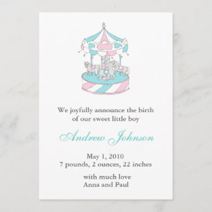 Geburts-Mitteilung - Karussell Ankündigung
