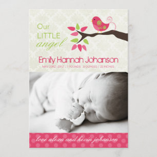 Geburts-Mitteilungs-Foto-Karte Ankündigung