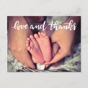 Geburts-Mitteilungs-Liebe-und Dank-Skript-Foto Ankündigungspostkarte