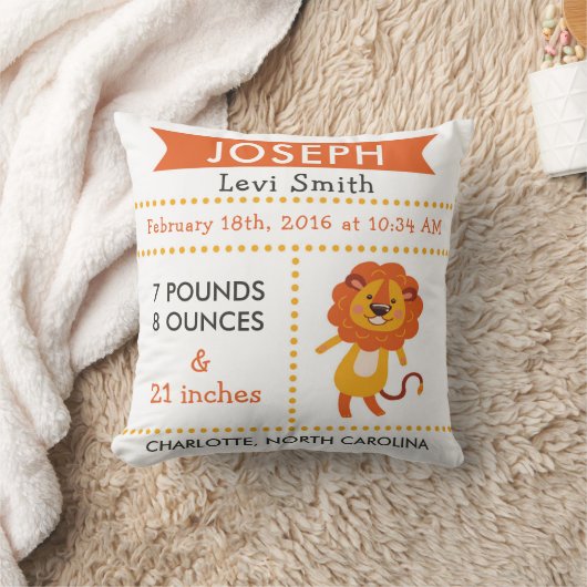 Geburts-Notfall-Safari-Löwe-Kinderzimmer-Kissen Kissen (Decke)