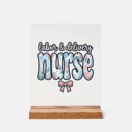 Geburts- und Entbindungspflege Krankenschwester Vi Acrylschild (Vorderseite)