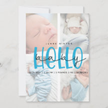 Geburtsankündigung 4 Foto Sammelkarte