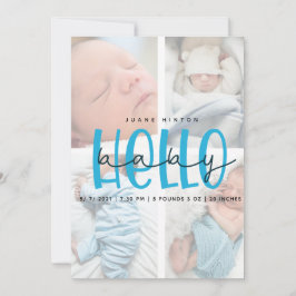 Geburtsankündigung 4 Foto Sammelkarte Einladung